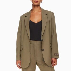 Aritzia Babaton Agency wool blazer size M, olive green color